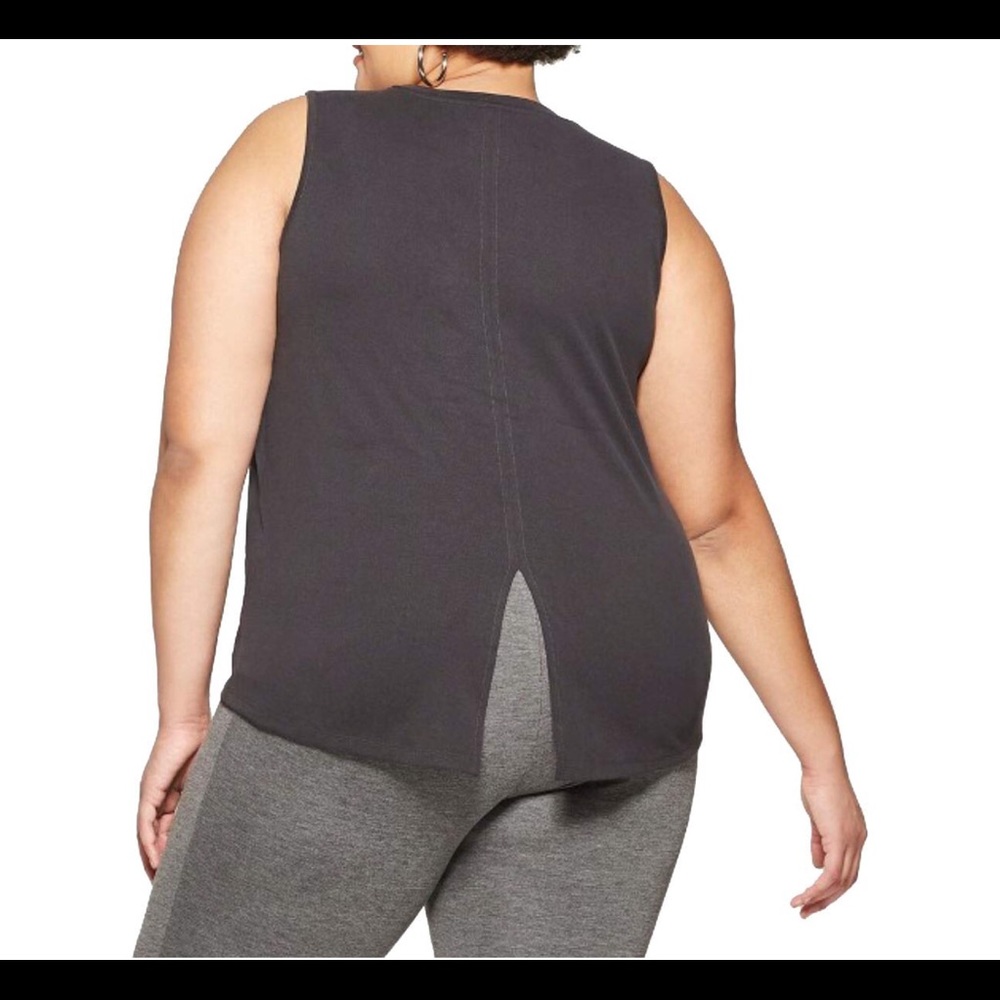 Ava & Viv Crewneck Tank With Back Slit